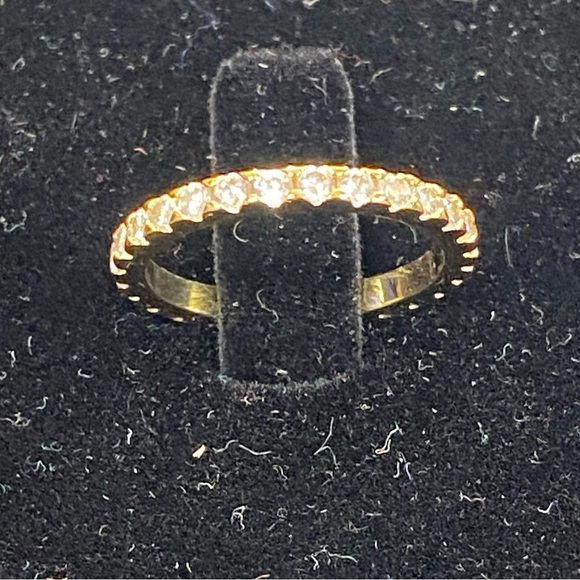 Elegant Gold and Diamond Eternity Band size 6 - Picture 2 of 5